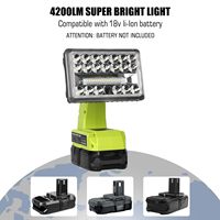 2000LM Floodlight Spotlight Compatible with Ryobi 18V ONE+ Battery 36 LEDs 110° Rotating Head with 5V/2.1A USB Port for Garage