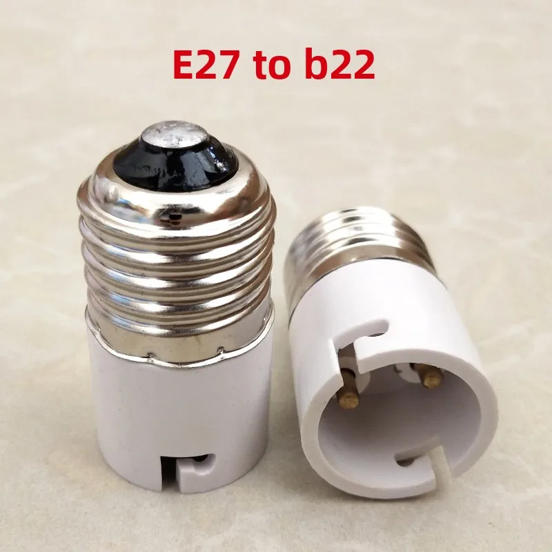 E27 to B22 Adapter White Lamp Socket Converter Screw to Bayonet Bulb Base Snap‑in Light Holder Replacement Accessory