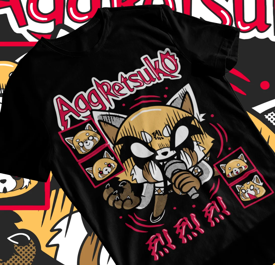 Aggretsuko Aggressive Retsuko T-Shirt  Kawaii Girl Anime Shirt Soft Tee