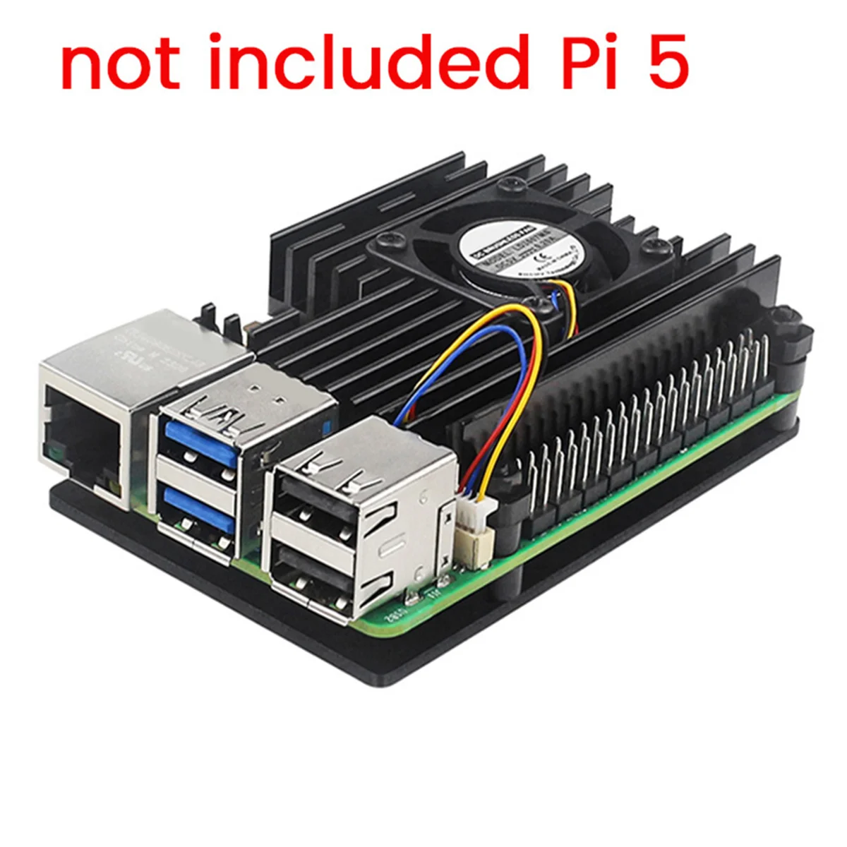 AU32-untuk Raspberry Pi 5 Kit Casing Aloi Aluminium dengan Casing Pelindung Kipas Pendingin PWM untuk Pendingin Raspberry Pi 5