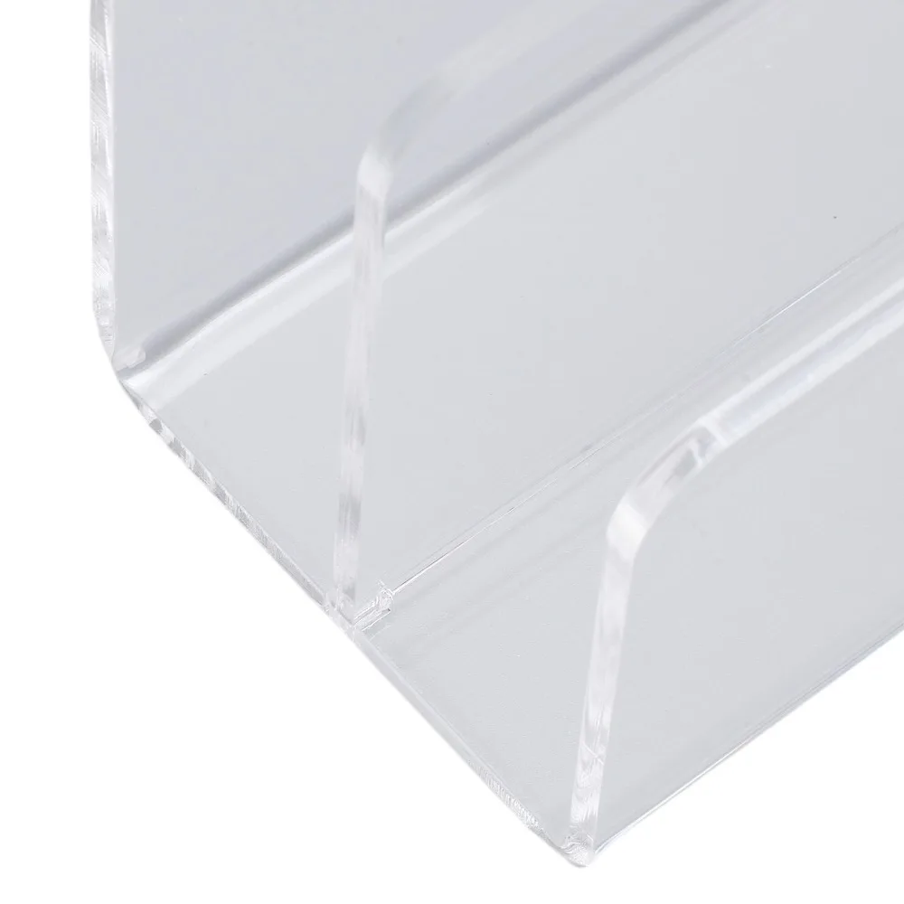 Modern Transparent Mail Sorter Acrylic 17.5x7.5x9.5cm Mail File Organizer Envelope Folder Rack School Use