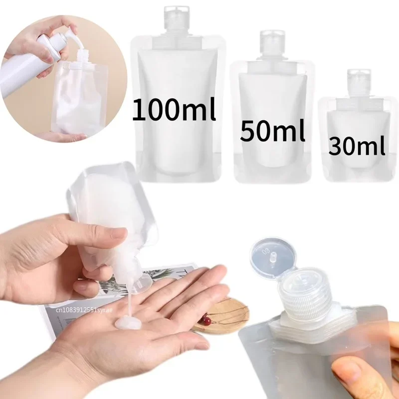 Bolsa dispensadora de loción de viaje, subpaquete de 30/50/100ML, loción cosmética, Gel de ducha, champú, limpiador Facial, bolsas de almacenamiento portátiles