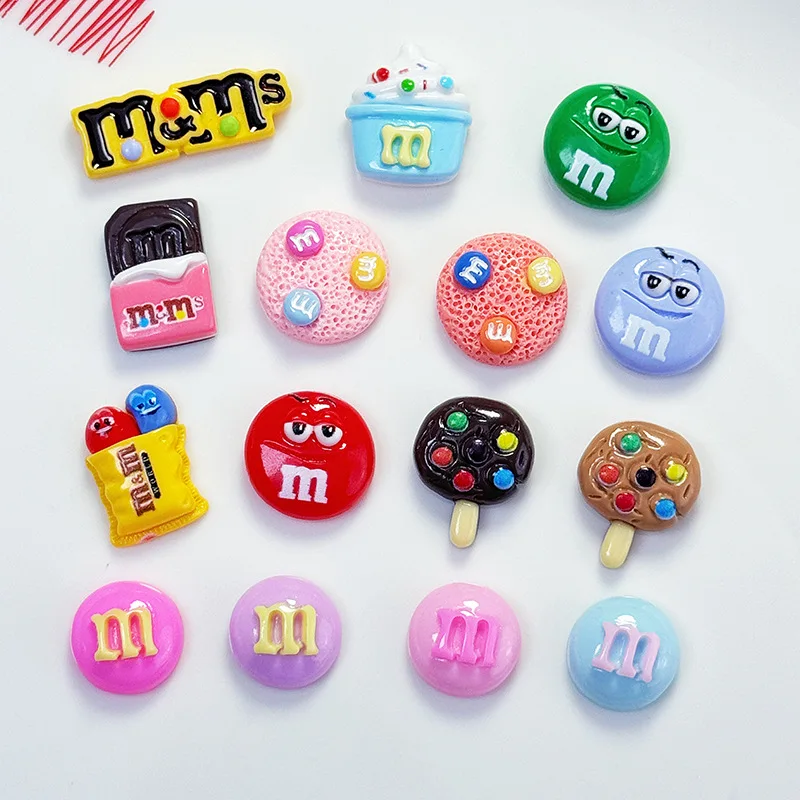 5pcs miniso anime colorful food cartoon resin flatback cabochons for diy jewelry making handmade crafts materials