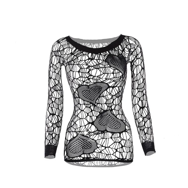 Robe en résille pour femme, Lingerie Sexy, body noir, sous-vêtements en maille, vêtements érotiques, Lingerie de star du porno, Costume porno, ensemble sexuel