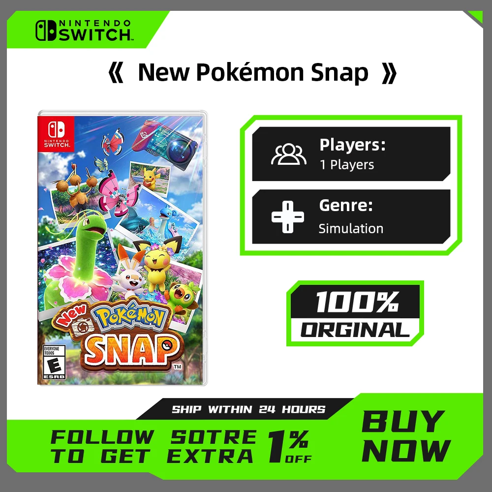 عروض ألعاب Pokemon Snap Nintendo Switch الجديدة الأصلية لبطاقة الألعاب المادية محاكاة نوع اللعبة لوحدة التحكم Switch OLED Lite #1