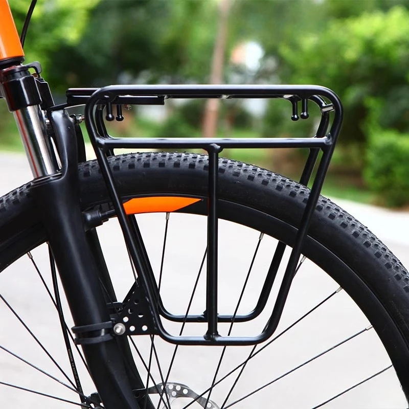 Mountain Bike Front Rack Shock-absorbing Aluminum Alloy Lightweight Load Capacity Bicycle Luggage Carrier Bicycle Accessories