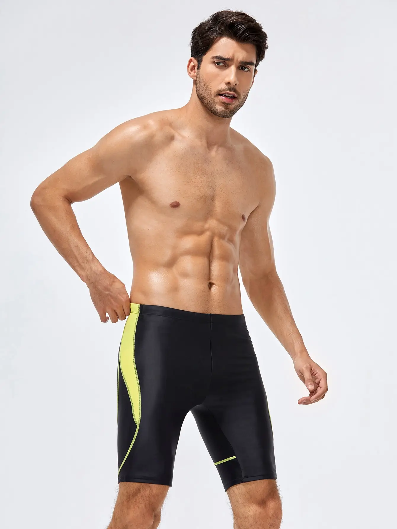 Men's Sports Tights Reduce Resistance Swimming Split Bottom