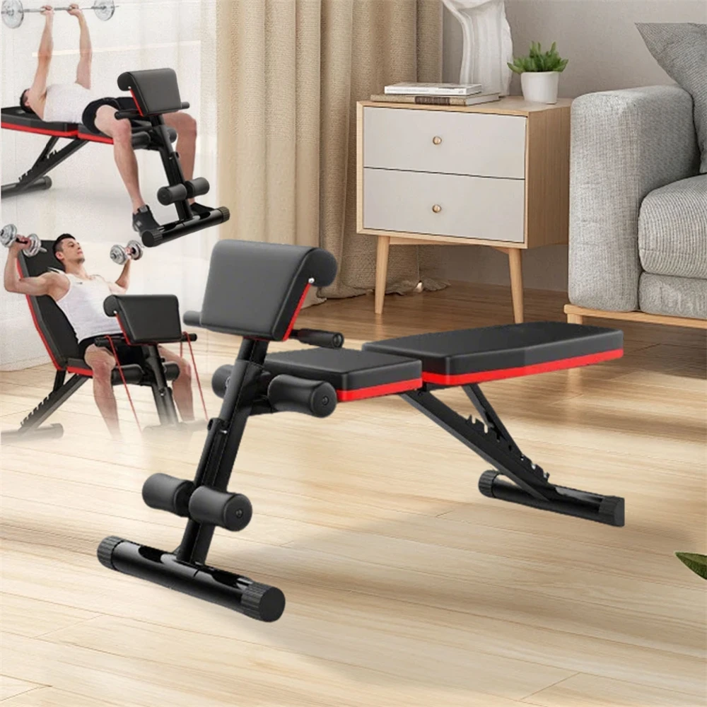 Verstellbare Hantelbank mit mehreren Winkeln, zusammenklappbar, Trainingsgerät für Zuhause, geeignet für Sit-ups und Fitnessübungen, für ein umfassendes Ganzkörpertraining.