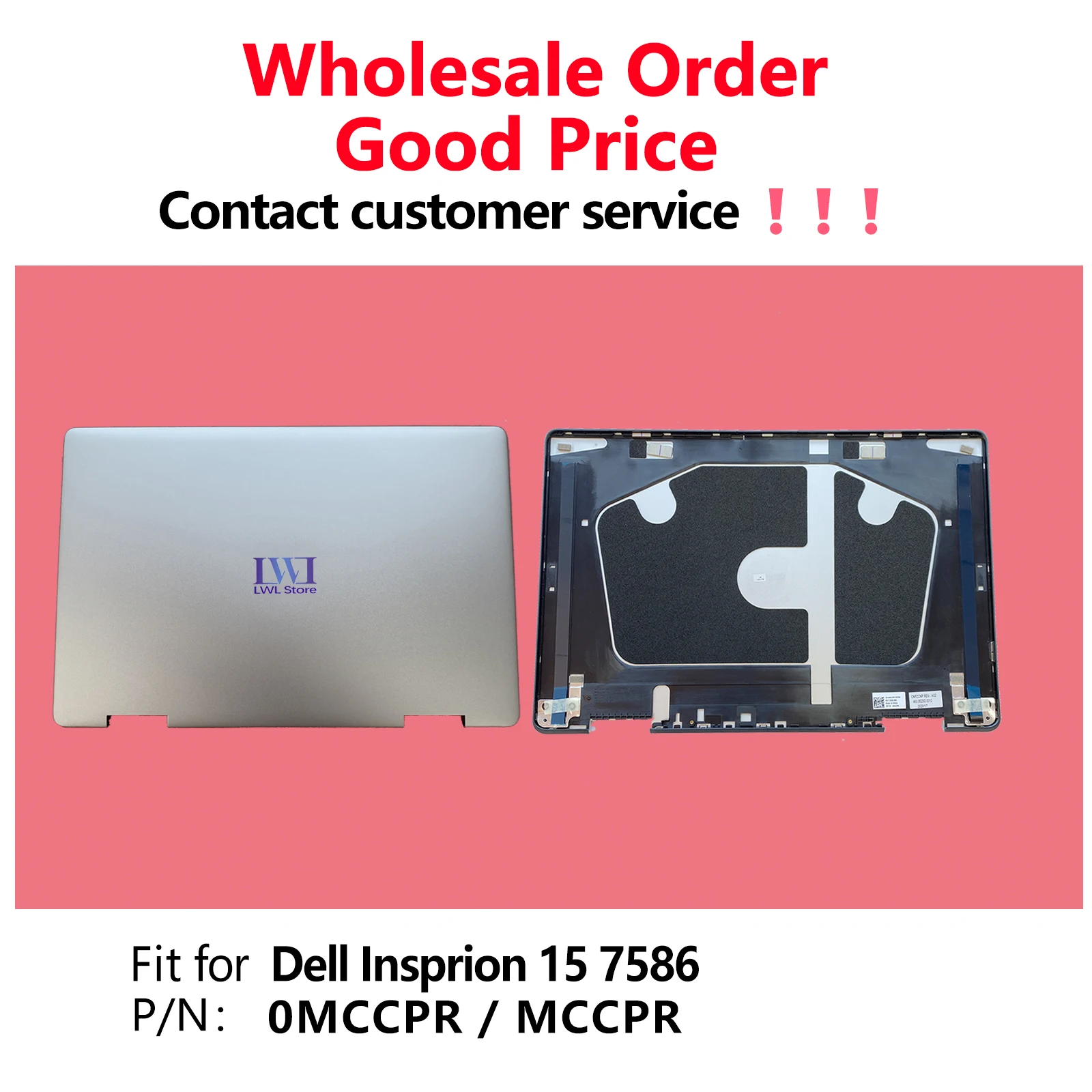 

LWL новый сменный чехол для ноутбука, совместимый с Dell Inspiron 7586 460.0EZ0D.0012 0MCCPR, верхняя задняя крышка с ЖК-дисплеем
