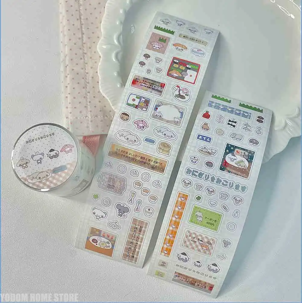Die Cut Sticker Roll Cute Doodle Cartoon Diary Atmosphere Story Dialogue Box Decal for Journal Scrapbook Craft