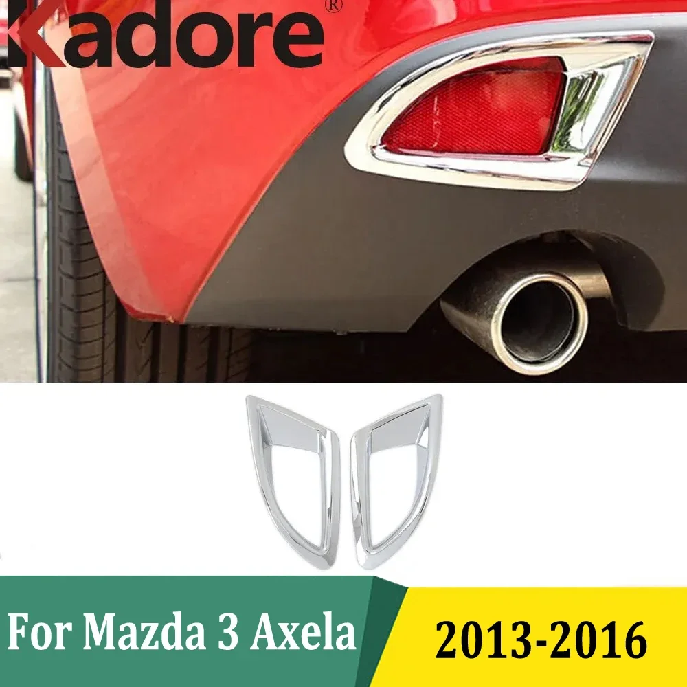 

For Mazda 3 M3 Axela Hatchback 2013 2014 2015 2016 Chrome Rear Foglight Cover Sticker Fog Light Lamps Trim Car Accessories