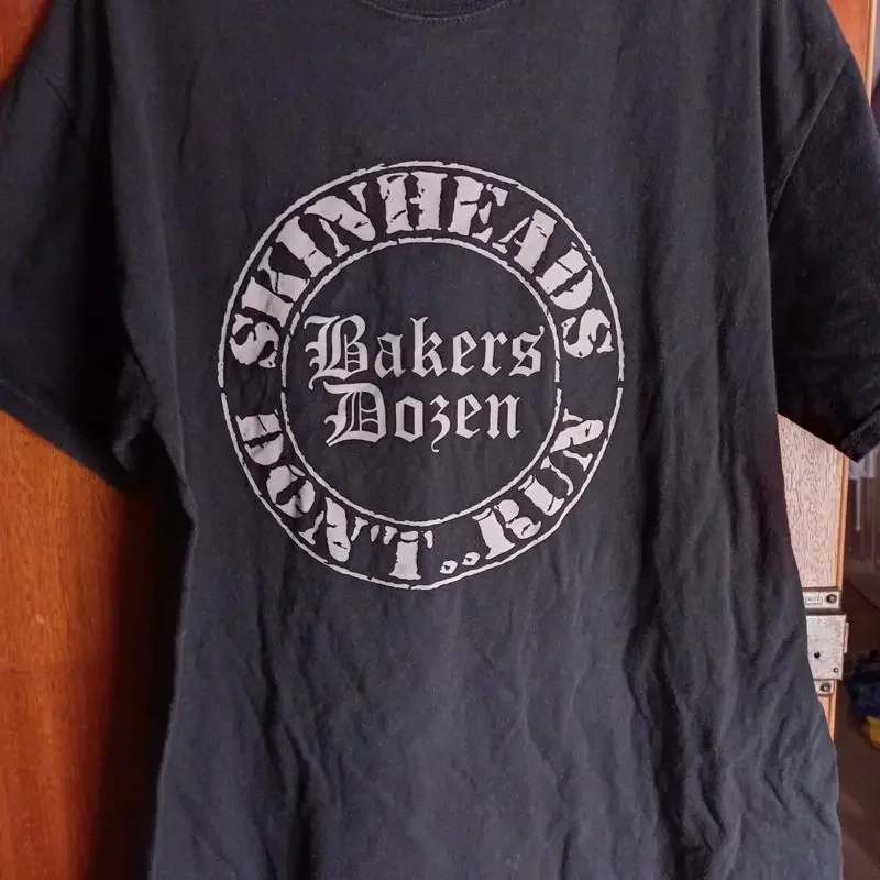 Bakers Dozen Skinheads Dont Run T Shirt Size L Oi