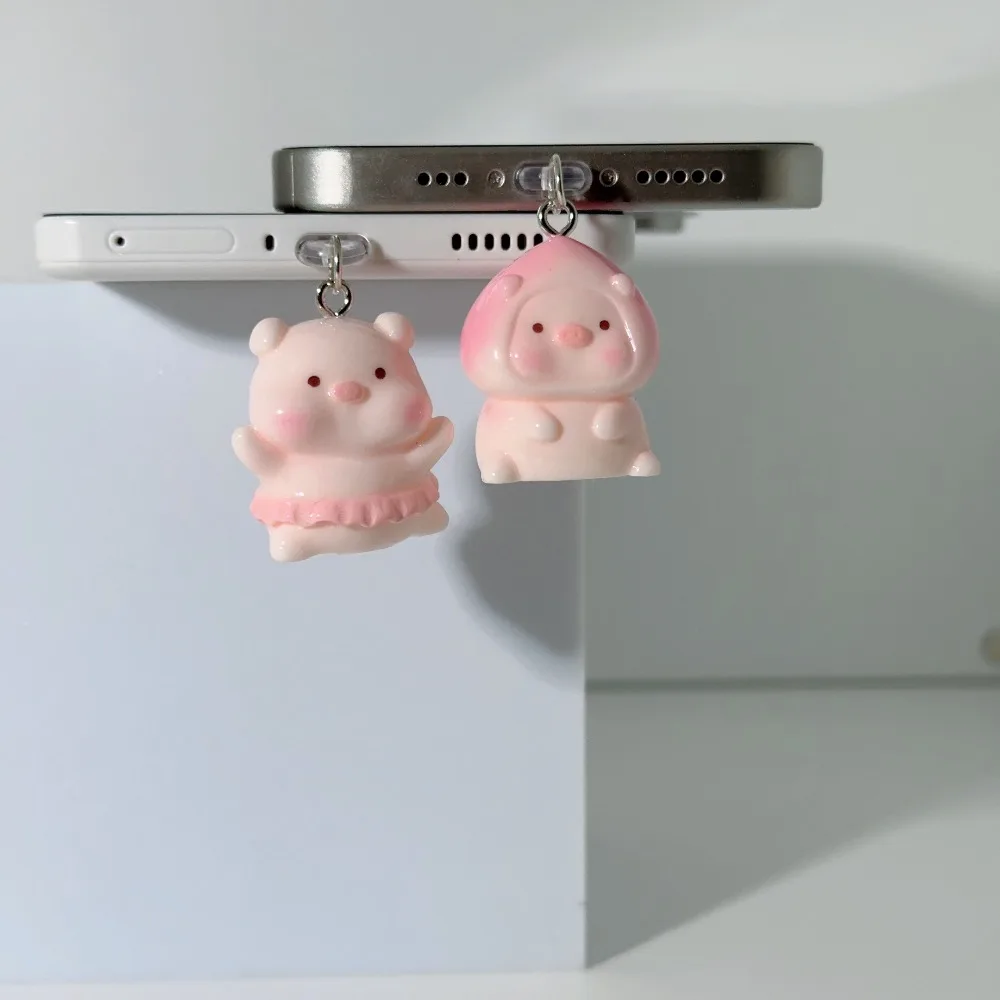 

Подвеска с пылезащитной заглушкой для телефона Peach Pig для IPhone Type C, порт для зарядки, цепочка для телефона, сумка, подвеска, небольшой подарок для студентов, лучшие друзья