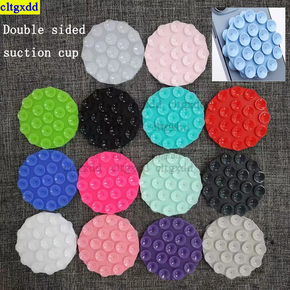 Cltgxdd 1 조각 원형 양면 실리콘 흡입 컵 새로운 내구성 19 입자 흡입 컵 다기능 전화 홀더