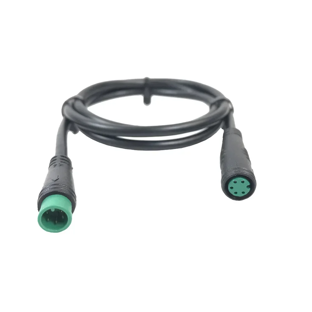 SPORTFUNSF 5Pin Male To Female E-bike Extension Cable Green Connector For Electric Bike Bafang Display Extension Cable Waterproo