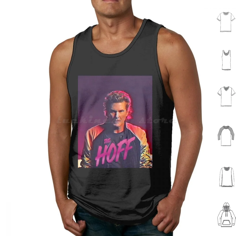 The Hoff-David Hasselhoff Retro Allover Patten camisetas sin mangas estampado algodón The Hoff David Hasselhoff Retro Allover Patten