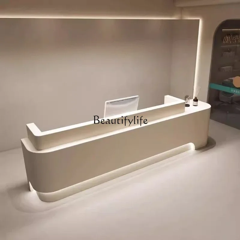 

yj19 Simple Modern Lacquer Cashier Counter for Beauty Salon, Company, Hotel Reception, Training Institution, Bar Counter