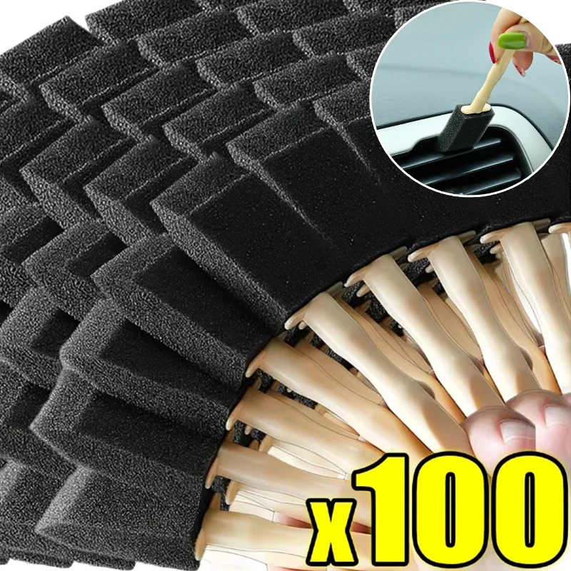 Car Air Outlet Sponge Cleaning Brush Interior Detailing Dust Removal Brushes Conditioner Grille Cleaner Brush Auto Accessories