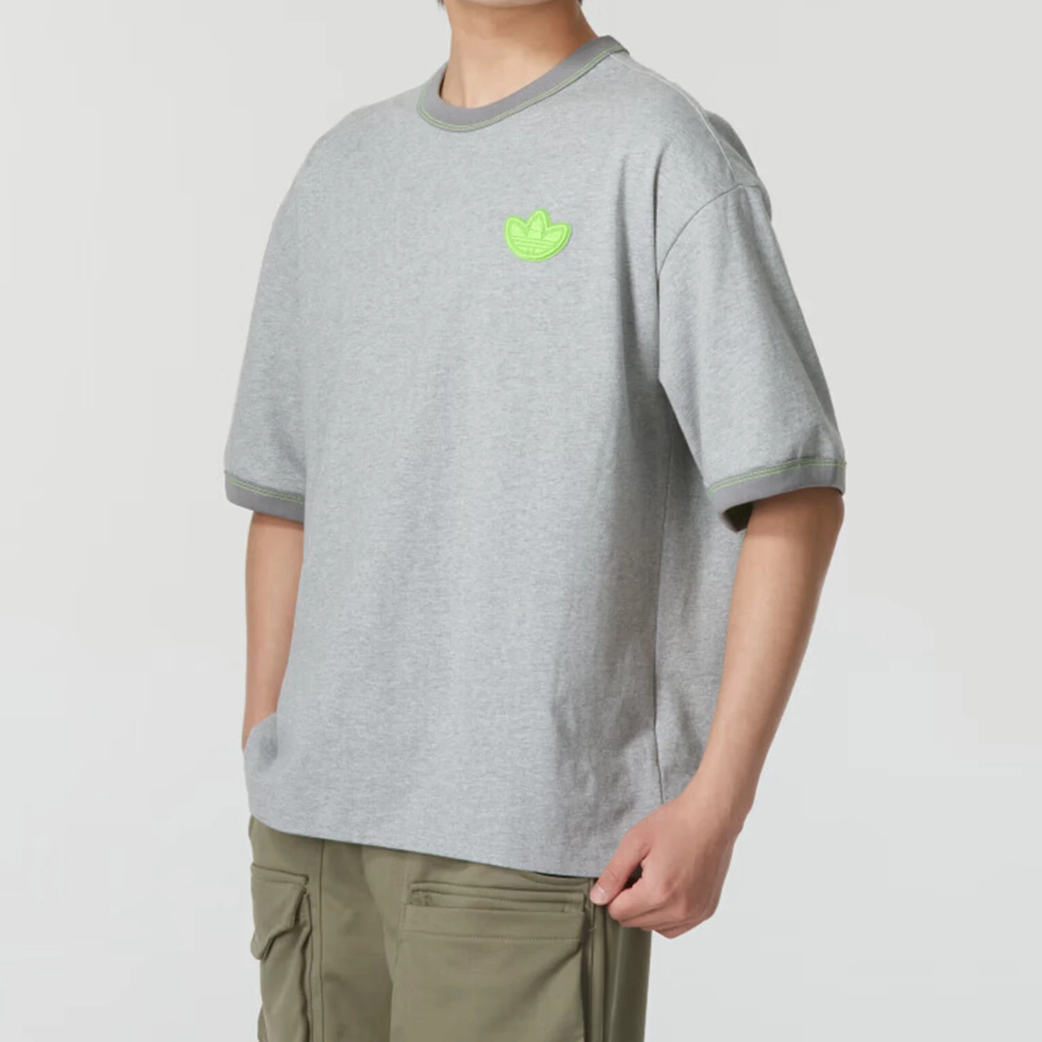Adidas Authentic Three Leaves Men's Retro Breathable Casual Round Neck Short Sleeve JJ4363