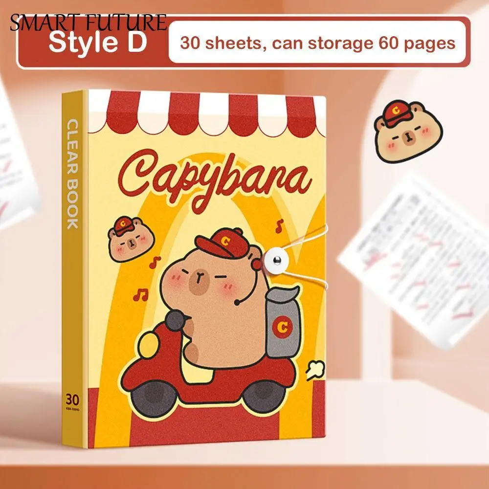 

30/40/60 Pockets A4 File Folder Bag Good Looking Large Capacity A4 File Organizer Music Score Capybara Panda Document Folder