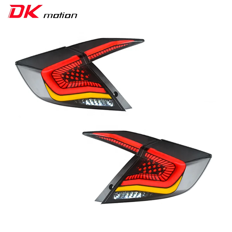 

DK Motion New Car 2016-2018 Led Tail Lights Turn Signal Brake Reverse Light For Honda Civic Sedan Led Tail Lamp