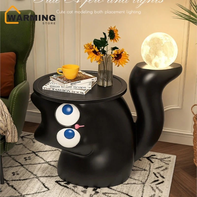 

Warming Cute Small Apartment Sofa Side A Few Living Room Side Cabinet Decoration Black Simple Modern 2025 New Small Coffee Table