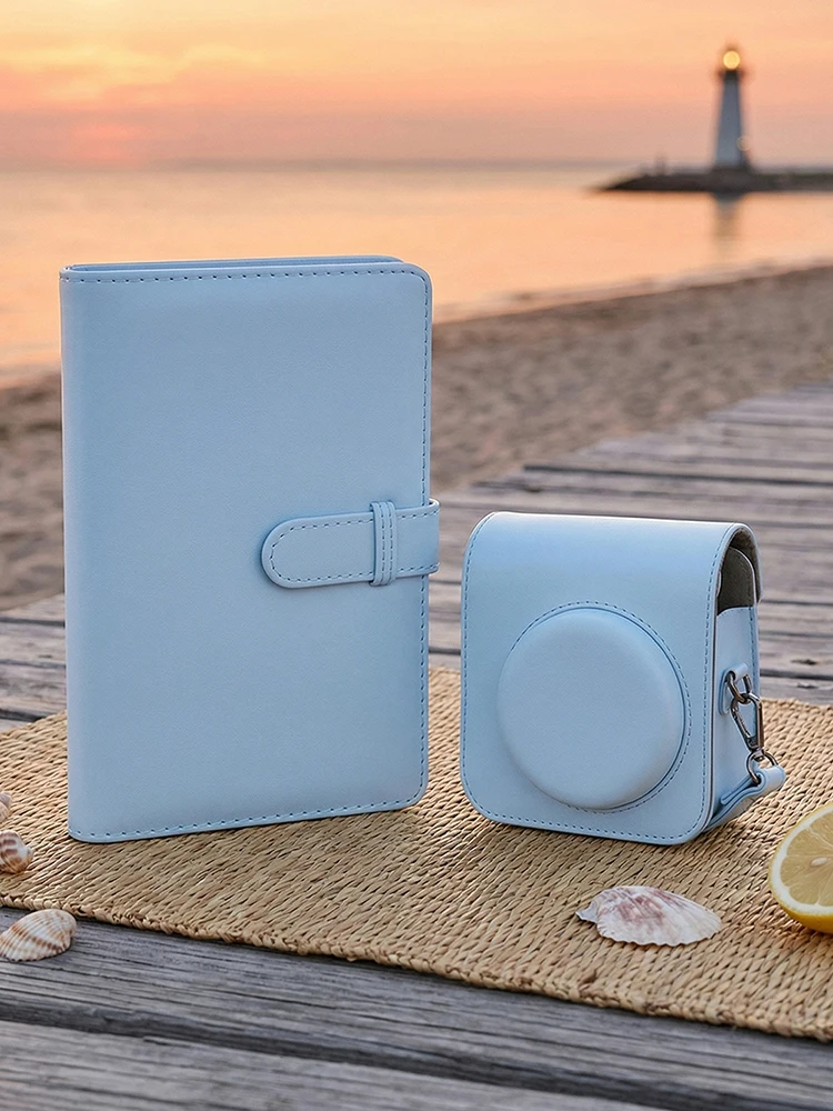 PU Leather Protective Camera Bag for for instax Mini 12/11 with Shoulder Strap Shockproof Camera Bag Wallet Album Book view 5