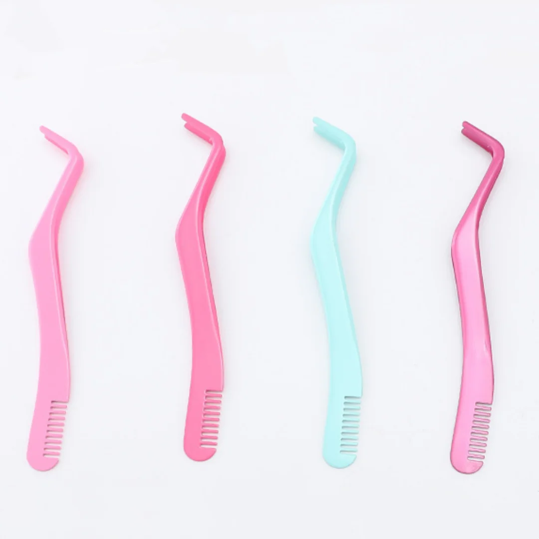 Strumento per l'applicazione delle ciglia finte Pinzette per extension ciglia portatili Pinzette per ciglia Pinzette per ciglia in acciaio inossidabile facili da usare