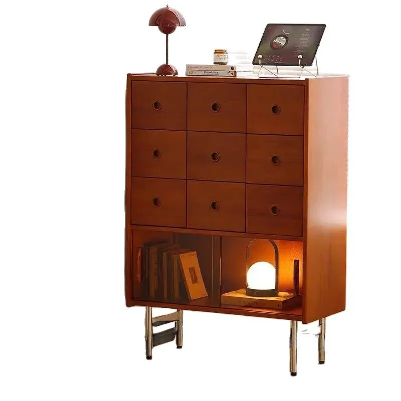 Simple and modern solid wood dining side cabinet, display storage against the wall, drawer storage, TV side cabinet