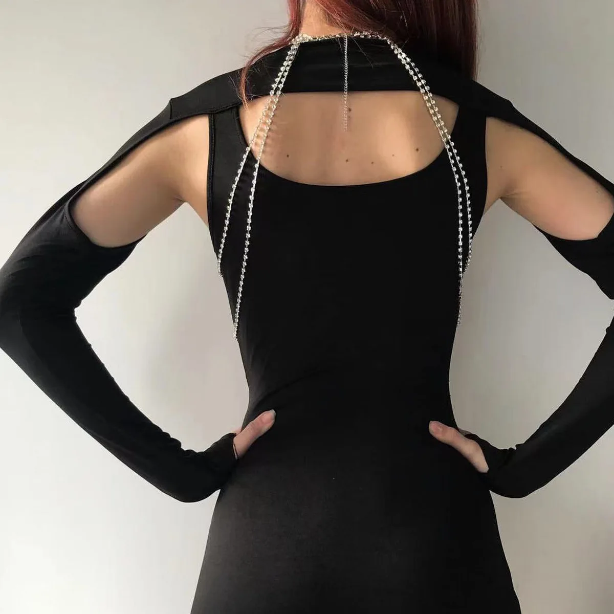 Crisscross Hollow Out Rhinestone Body Chain Complete Set Full Body Garter Lingerie Harness Sexy Nightclub Underwear For Women