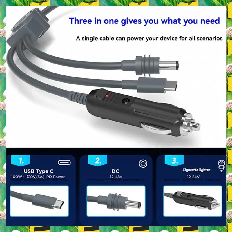 3C Electron Car Charger Typec Cable Starlink Mini Power Cable High And Low Temperature Resistant DC Typec Power Cord To Cigarett