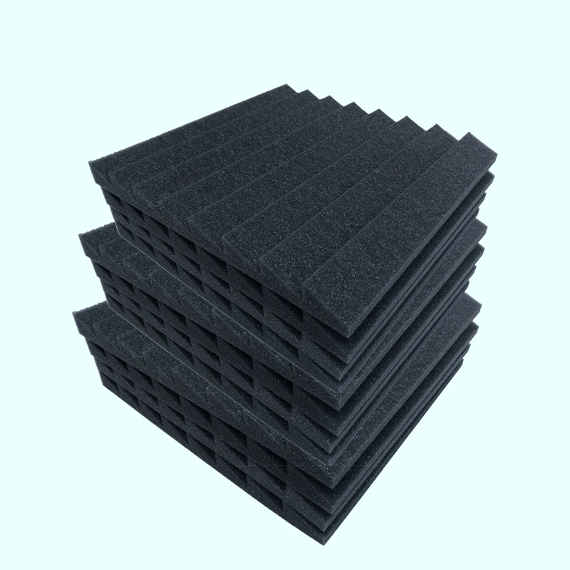 

24Pack Trapezoidal Triple-Cornered Soundproof Foam Sound Proof Padding Treatment For Echo Bass Insulation 12X12x1 Inch