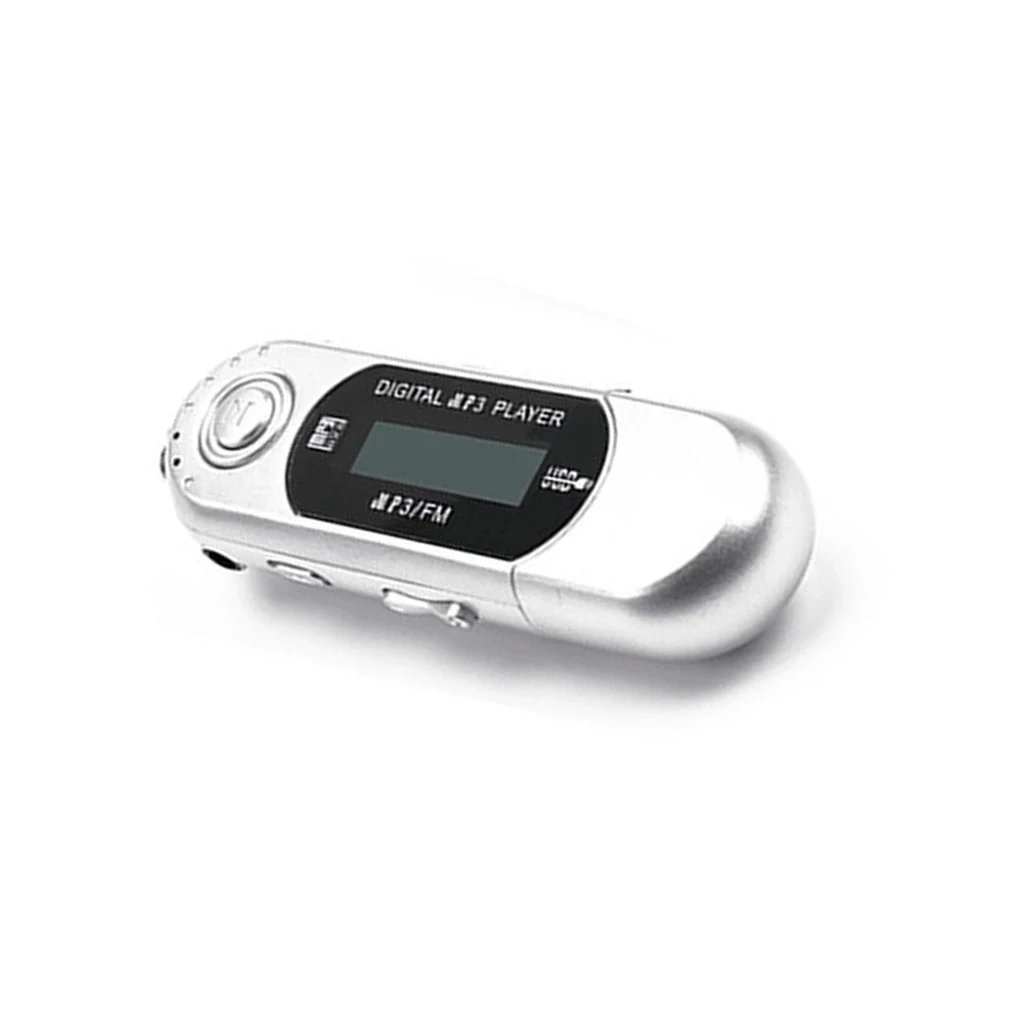 2 in 1 Mini MP3 Player Small Flash Drive Lightweight Multilanguage LCD Music Player with 3.5mm Audio Jack for Home No SD Card