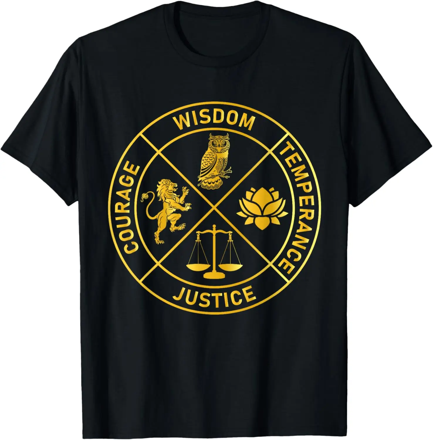 Stoic Virtues Wisdom Temperance Justice Courage Stoicism T-Shirt