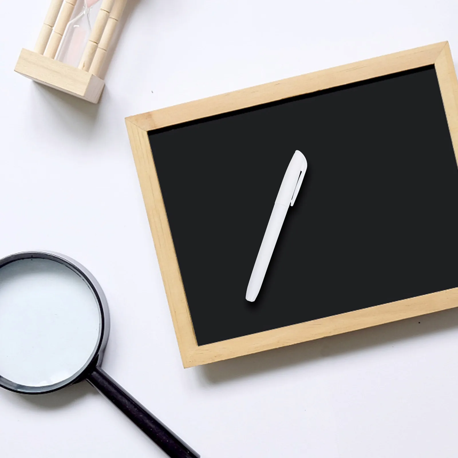 10Pcs Water-Based White Marker Pen LED Light Board Pen Erasable Liquid Chalk Marker for Office School Blackboard Use