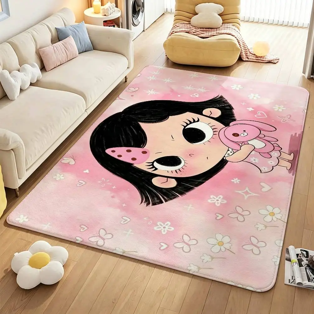 Shy Girls Y-Yuy Xiaoyu Xiaoman Short Plush Rug Carpet mat Machine Washable Soft Comfortable Anti‑Slip Floor Mat Home Decor