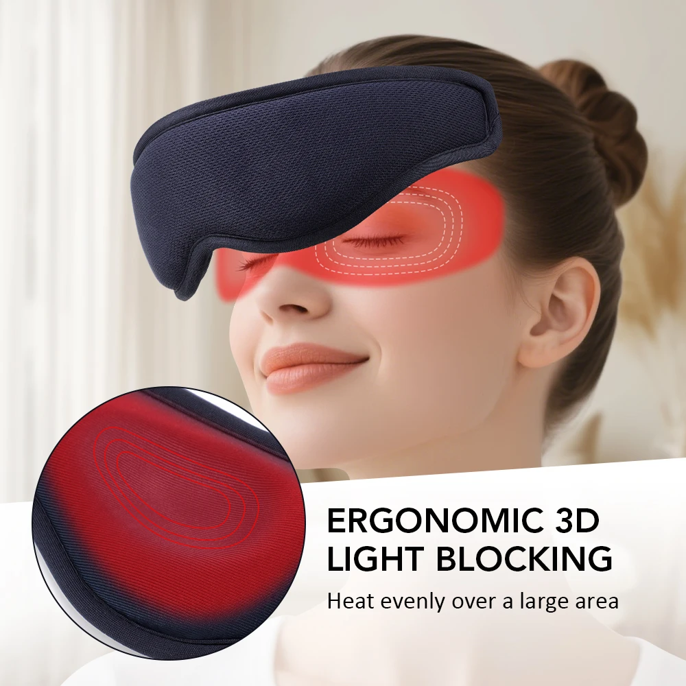 Eye Mask 3D Electric 5 Speeds 3-Level Heated Vibratior Eye Massager Relieve Dark Circles Mask Eyeshades Digital Blindfold