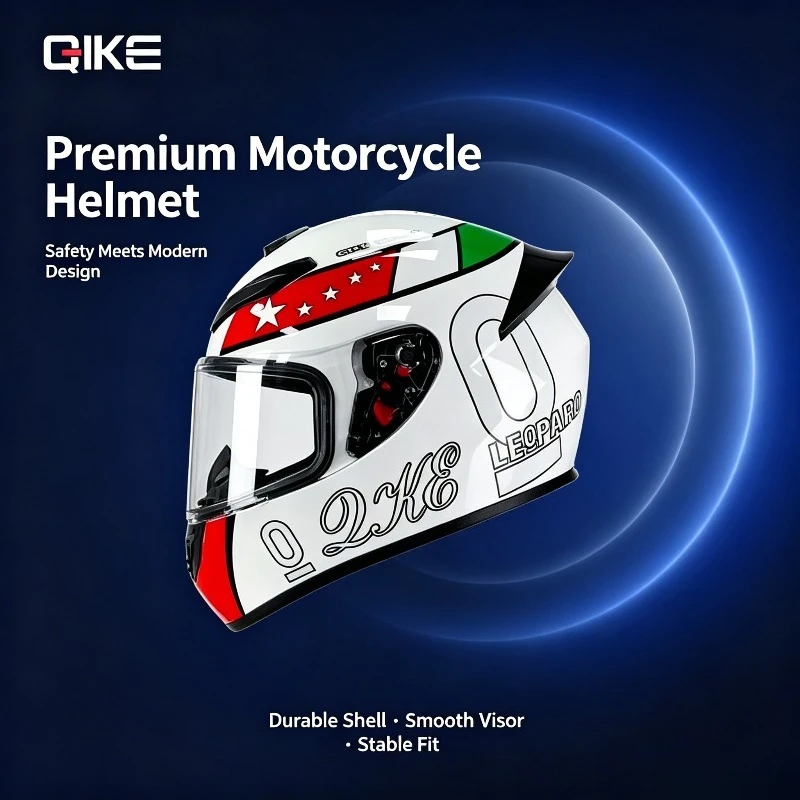 QIKE Style 3C-Certified Shock-absorbing Four-season Universal Vehicle Safety with BluetoothMotorcycle Riding Protective Helmet