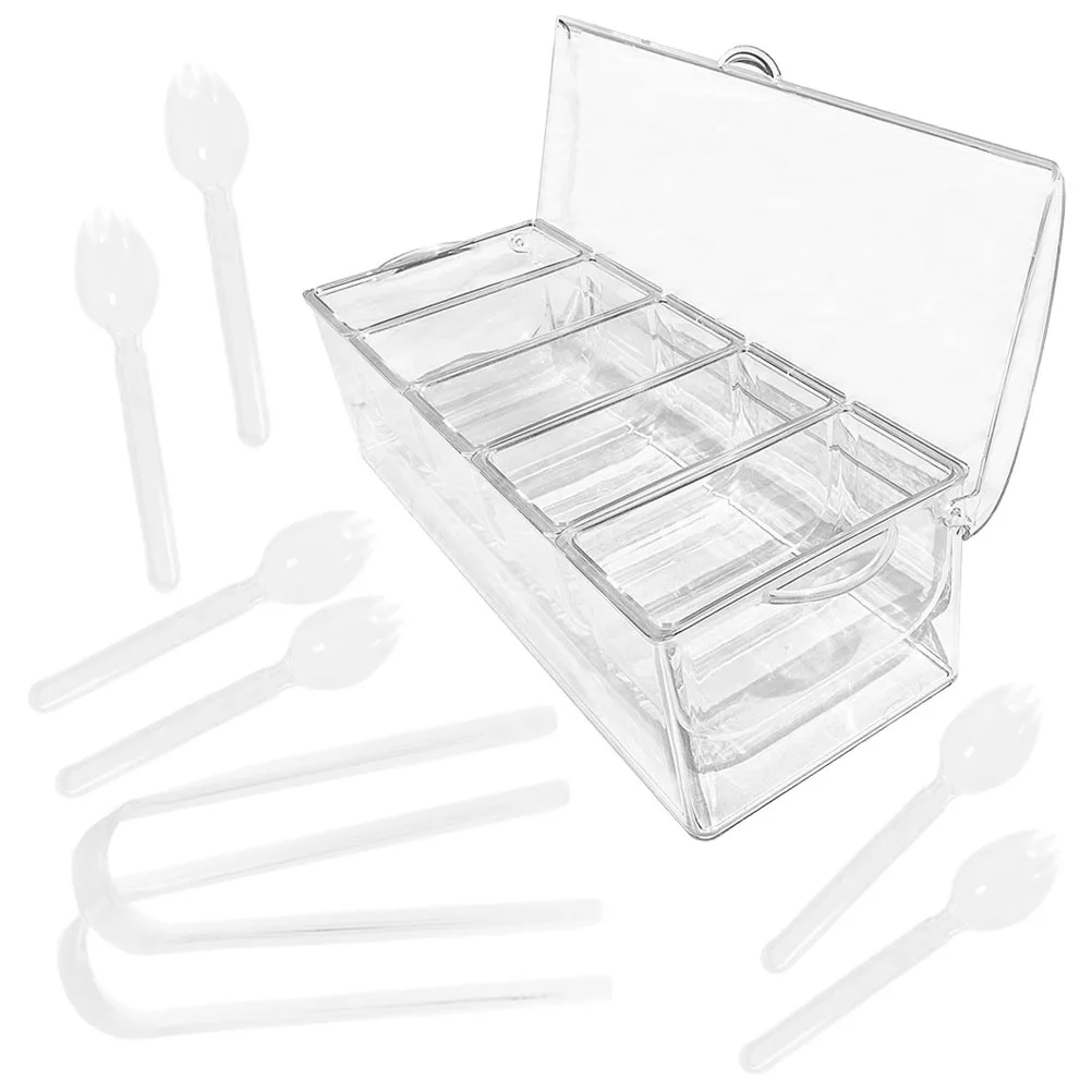 

1 Set Of Clear Condiment Jar With Scoop For Salt Sugar Spices Storage Desktop Seasoning Container Kitchen Accessories Reusable