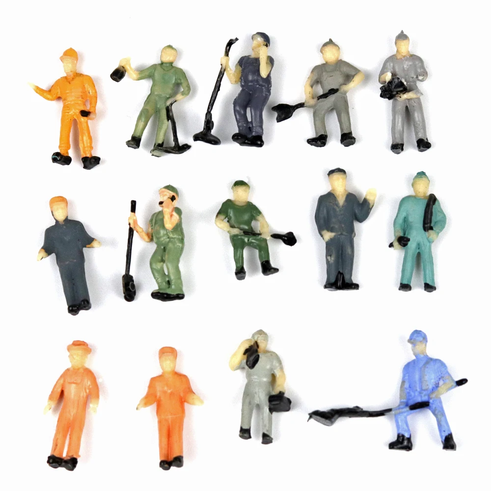 1/87 HO Scale Model People Architectural Train Building Miniature Railway Workers Making Characters Diorama Layout Plastic