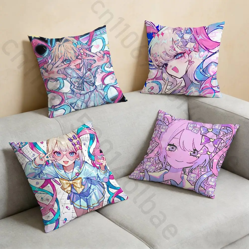 

K-Kangel Needy Streamer Overload Pillow Case Square Double-Sided Printing Short Plush Sofa Cushion Cover Bedroom Bedside Pillow