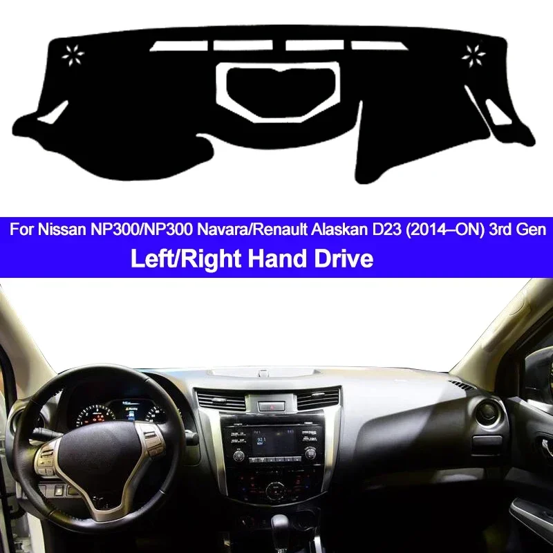 Car Dashboard Cover Dashmat  Carpet Dash Mat 2 Layers For Nissan NP300 Navara Renault Alaskan D23 2014 2015 2016 2017 2018 2019