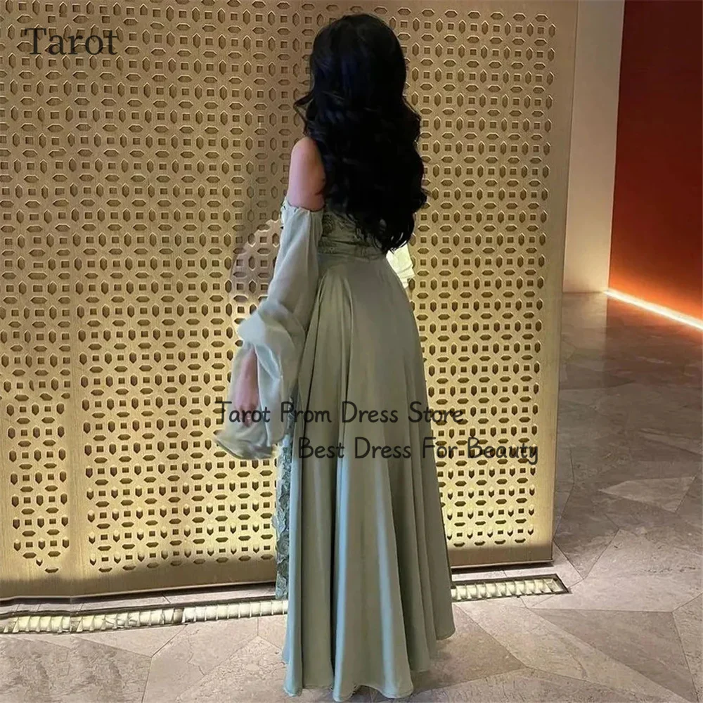 Tarot Exquisite Lace Evening Dress Long Chiffon Sleeve A-Line Sweetheart Formal Prom Party Dress Saudi Arabia vestidos de festa