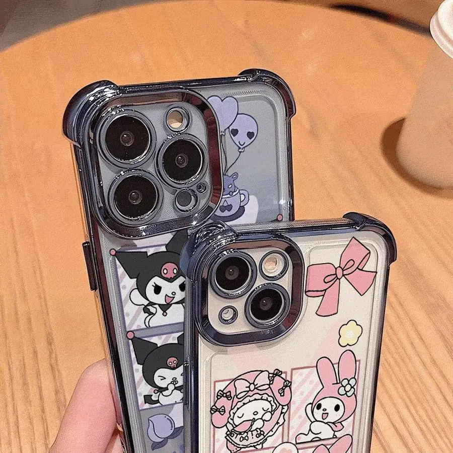 حافظة لطيفة سانريو ميلودي كورومي لهاتف آيفون 16 برو ماكس 14 17 اير 11 12 13 15 بلس غطاء هاتف ناعم #2