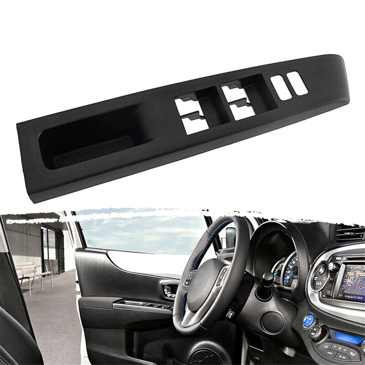 

7423252550C0,74232-52550-C0 Front Left Door Window Switch Bezel Armrest Panel Trim for Toyota Yaris 2012-2014