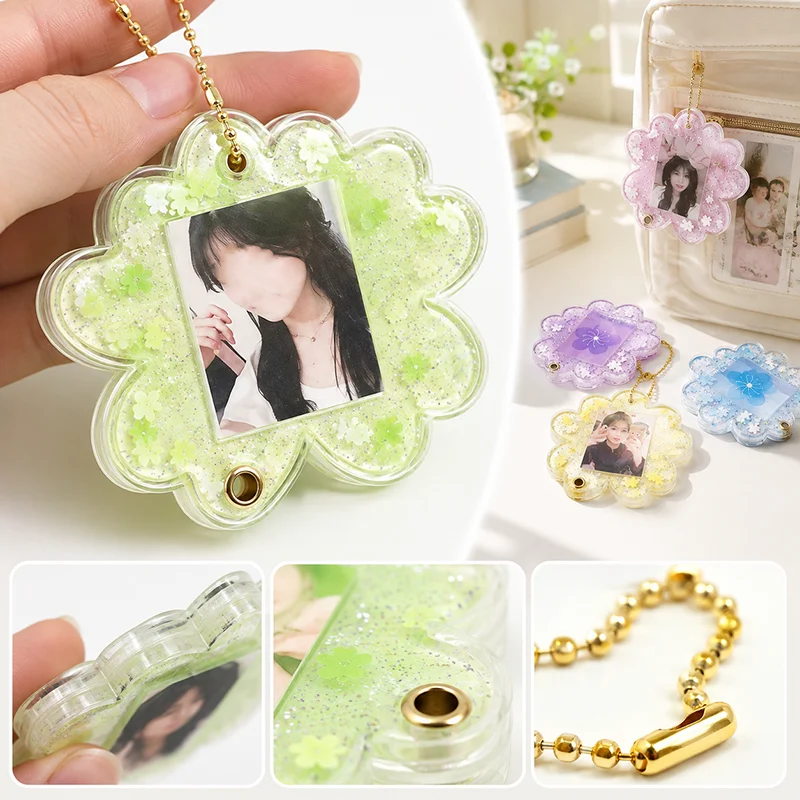 Women'S Keychain Accessories - Kersbloesem Kaarthouder Sleutelhanger Glitter Bloem 1