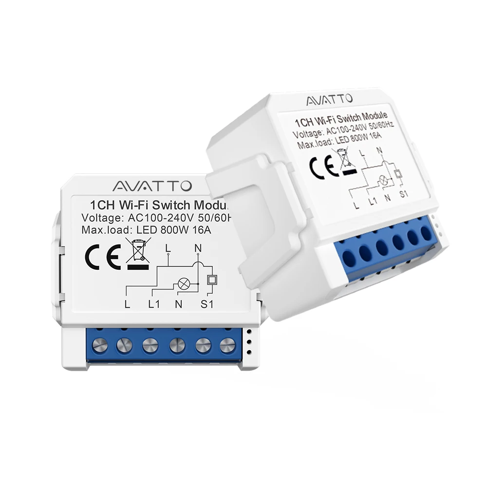 AVATTO WiFi Zigbee Smart Light Switch Module，Neutral Wire/No Neutral Wire Control DIY Breaker Work For Tuya,Alexa,Google Home