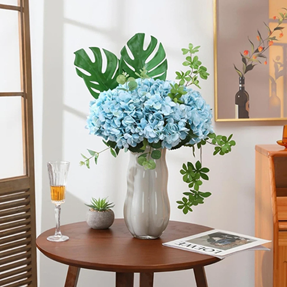 

10Pcs Artificial Flowers Silk Hydrangeas Wedding Bridal Fake Bouquets House Festive Party Hot Sale Photograph Decorative Product