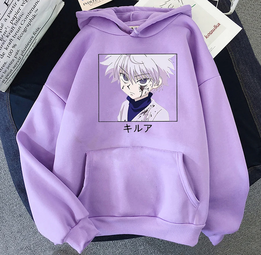 Japan Anime Hunter X Hunter Killua Men Women Hoodies Ullzang Student Style Harajuku Plus Size Sweatshirt Casual Printed Pullover