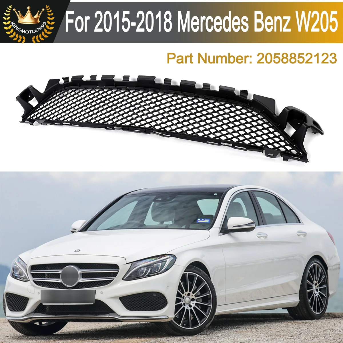 

Front Bumper Grille Lower Grill for 2015-2018 Mercedes-Benz C Class W205 C300 C400 C450 C43 A-Line 2058852123